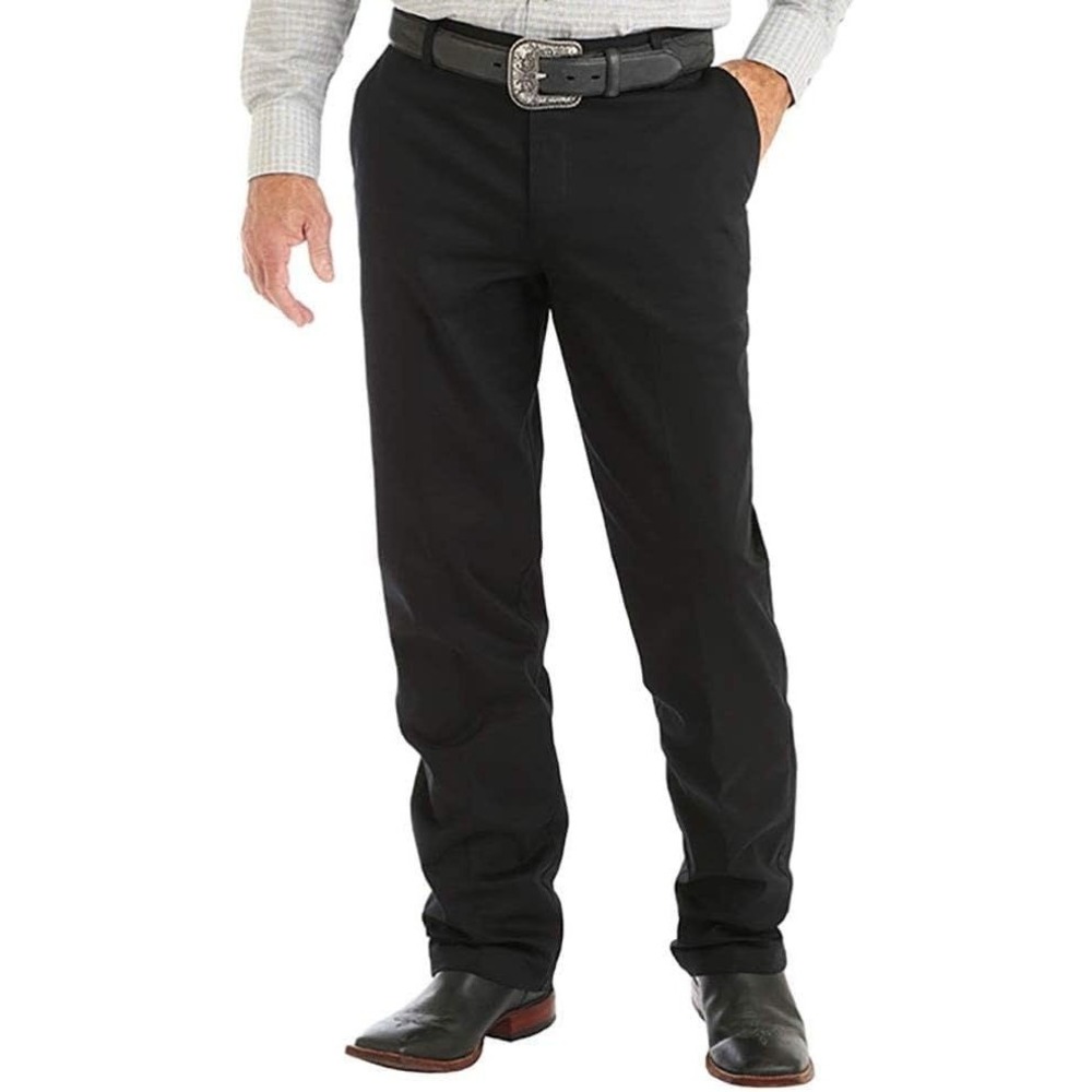 Wrangler Riata Men's Flat Front Relaxed Fit Casual Khaki Pants - Black - 42x34